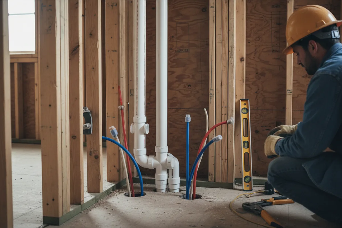 Drain and supply rough-in during Garbage Disposal Repair in Webb